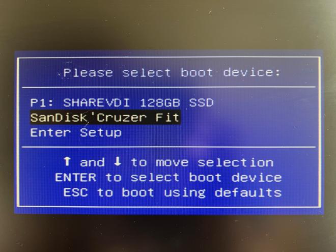 Select boot device photo